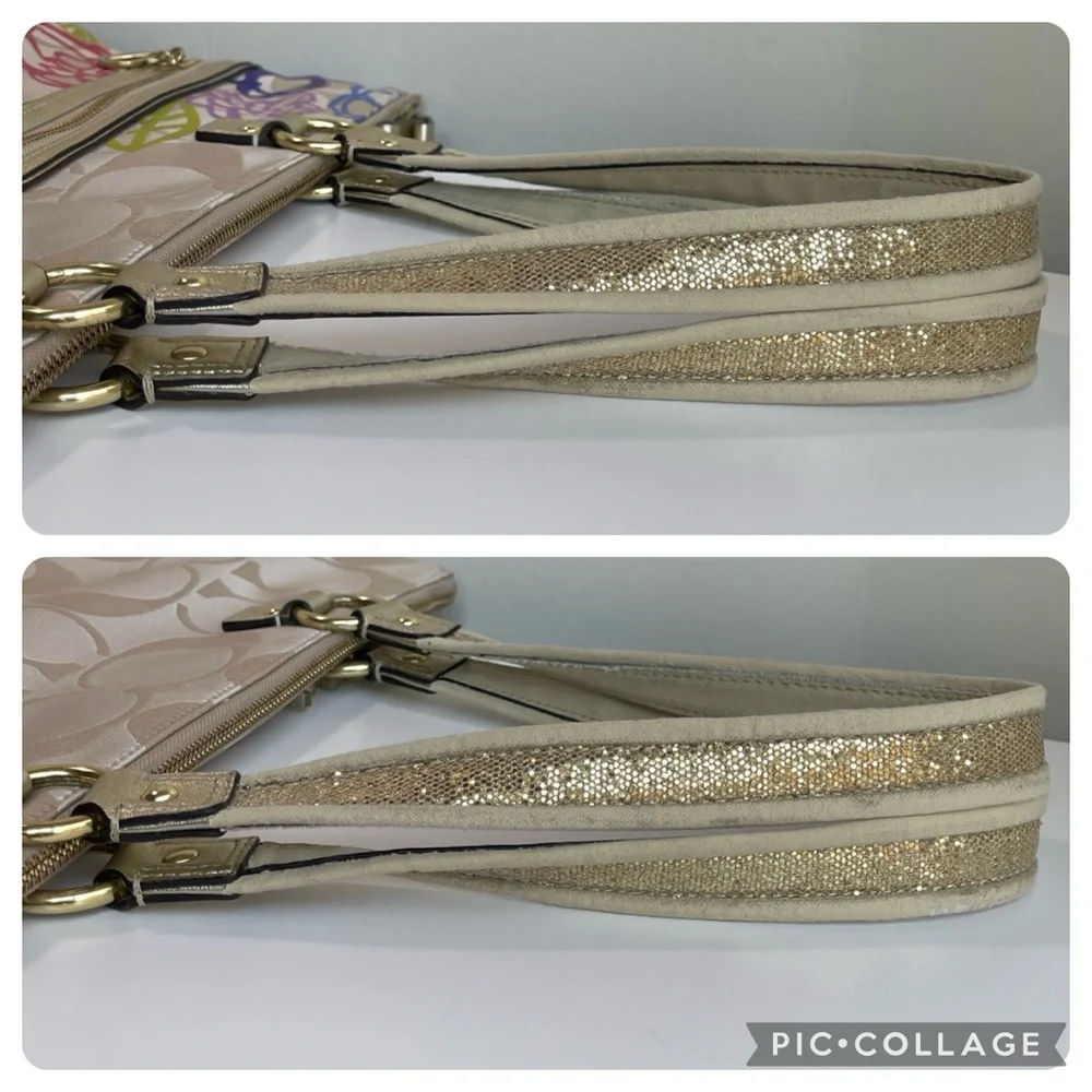 COACH Poppy Daisy Signature Applique Glam Tote